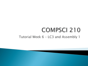 Tutorial Week 6 – LC3 and Assembly 1
