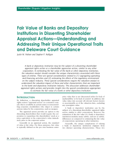 Fair Value of Banks and Depository Institutions in Dissenting