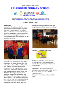 Friday 5th February 2016 Weekly News Celebrations of the Chinese