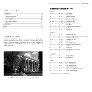 Academic Calendar 2013–14 - Office of the Registrar