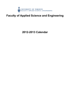 Faculty of Applied Science and Engineering 2012