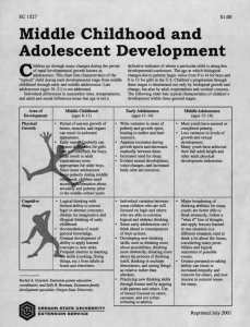 Middle Childhood and Adolescent Development