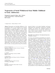 Trajectories of Social Withdrawal from Middle Childhood to Early