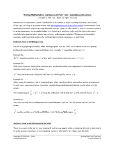 Writing Mathematical Expressions in Plain Text