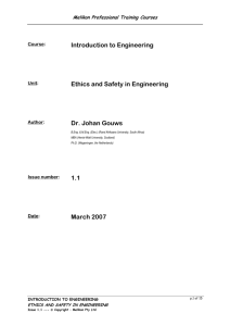 Ethics and Safety in Engineering