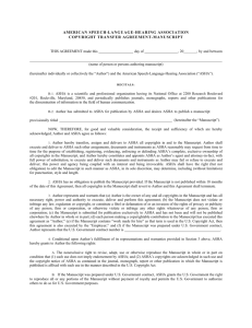 Copyright Transfer Agreement-Manuscript