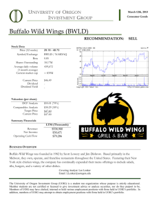 Buffalo Wild Wings (BWLD) - University of Oregon Investment Group