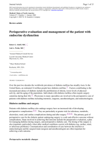 Perioperative evaluation and management of the patient