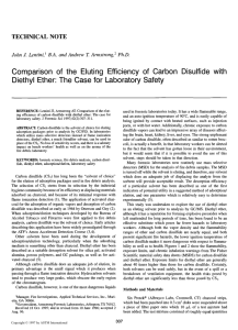Comparison of the eluting efficiency of carbon disulfide with diethyl