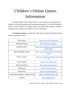 Children's Online Games Information