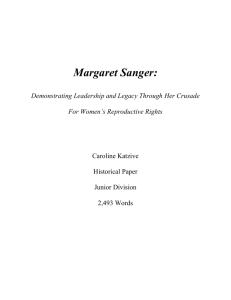 Margaret Sanger - National History Day