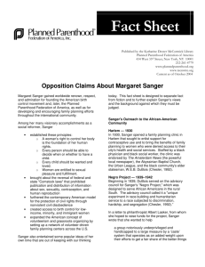 Opposition Claims About Margaret Sanger