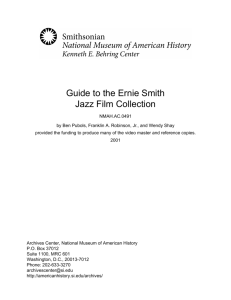 Guide to the Ernie Smith Jazz Film Collection
