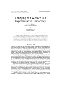 Lobbying and Welfare in a Representative Democracy