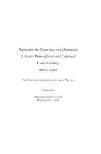 Representative Democracy and Democratic Citizens: Philosophical
