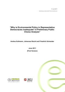 “Why is Environmental Policy in Representative Democracies