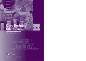 Does business ethics pay? - Institute of Business Ethics