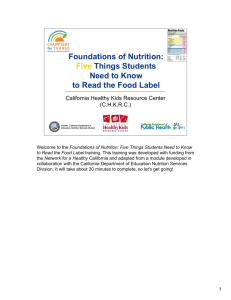 Foundations of Nutrition: Five Things Students Need to Know to