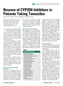 Beware of CYP2D6 Inhibitors in Patients Taking Tamoxifen