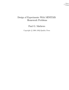 Design of Experiments With MINITAB