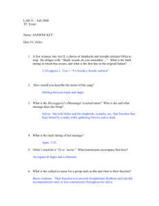 LAB-51 – Fall 2006 TF: Exner Name: ANSWER KEY Quiz #1: Orfeo