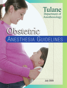 anesthesia guidelines - Tulane University Department of