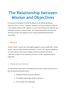 The Relationship between Mission and Objectives