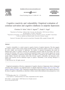 Cognitive reactivity and vulnerability: Empirical evaluation of