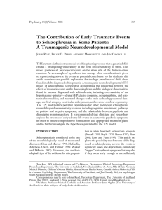 The Contribution of Early Traumatic Events to Schizophrenia in