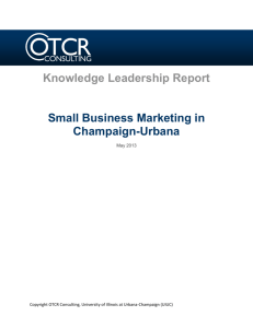 Knowledge Leadership Report Small Business Marketing in