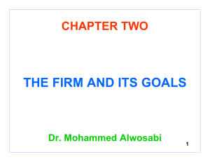 THE FIRM AND ITS GOALS