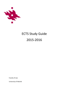 ECTS Study Guide 2015-2016 of the Faculty of Law