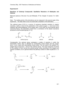 Chemistry 283g - 2007: Reactions of Aldehydes and Ketones