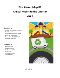 Tire Stewardship BC Annual Report to the Director 2014