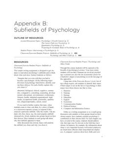 Appendix B: Subfields of Psychology