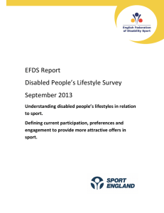 Disabled People's Lifestyle Survey September 2013