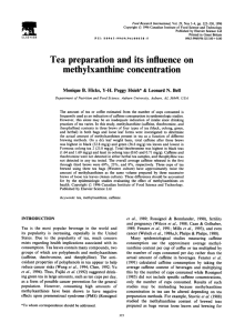 Tea preparation and its influence on methylxanthine concentration