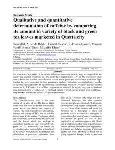 Qualitative and quantitative determination of caffeine by comparing