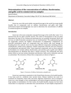 Determination of the concentration of caffeine, theobromine, and