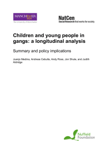 Children and young people in gangs: a