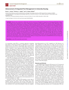 Advancement of Integrated Pest Management in University Housing