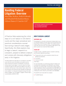 Handling Federal Litigation: Overview