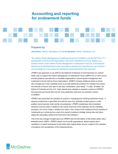 Accounting and reporting for endowment funds