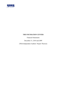 THE FOUNDATION CENTER Financial Statements December 31