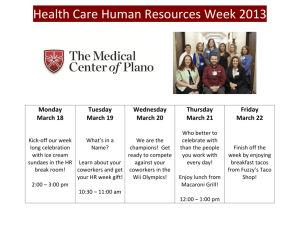 Health Care Human Resources Week 2013