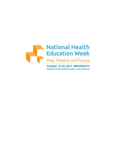 National Health Education Week - Society for Public Health Education