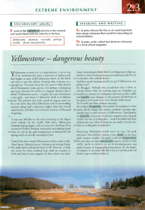 Yellowstone —dangerous beauty