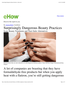 Surprisingly Dangerous Beauty Practices | eHow.com