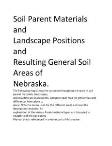Soil Parent Materials and Landscape Positions and Resulting
