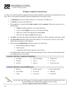 Writing a Compare/Contrast Essay